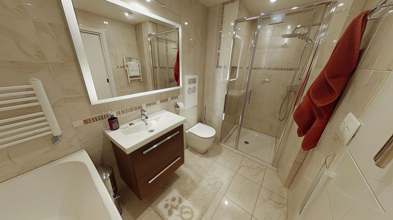 Renovated residential bathroom with modern fixtures
